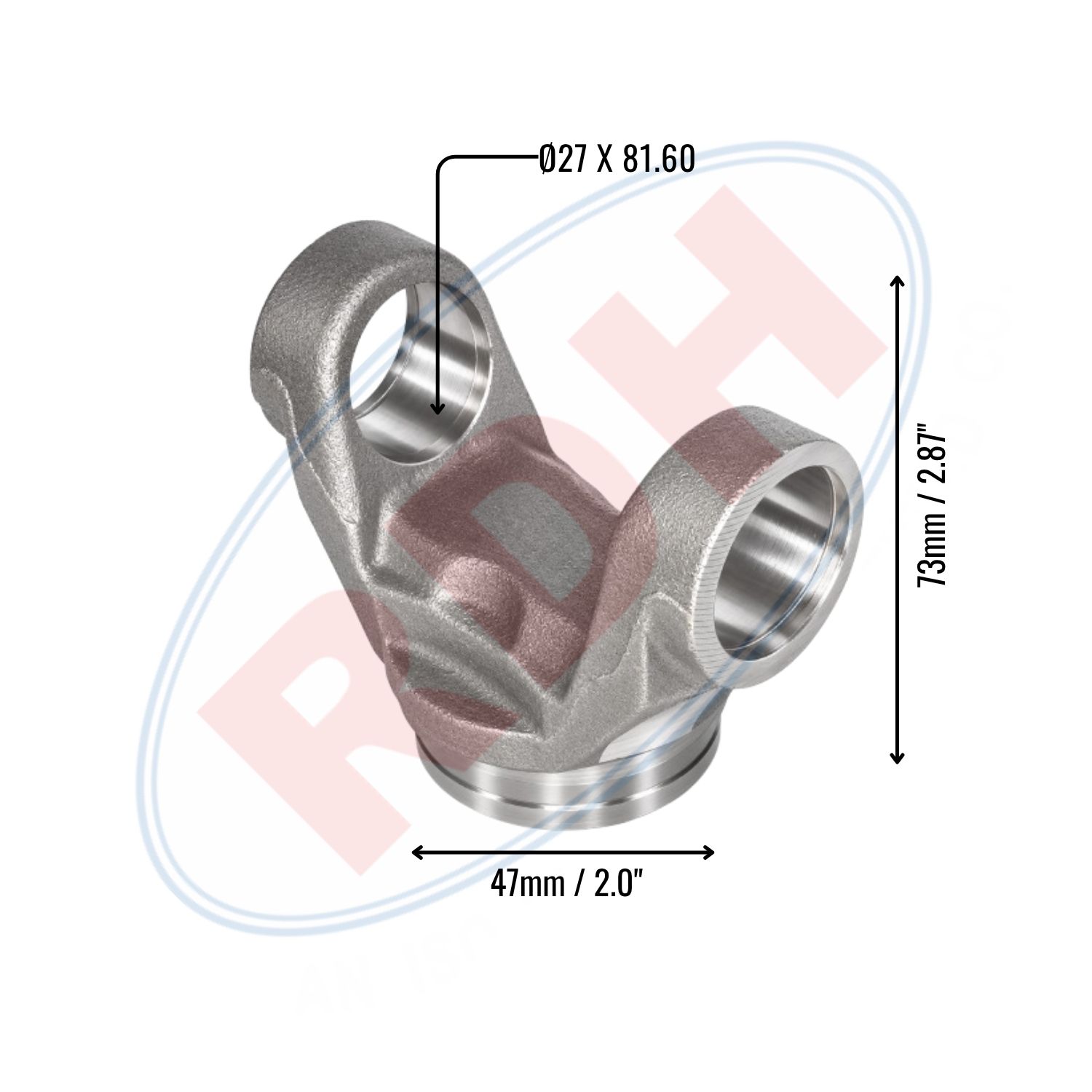 UJC-Ø27 X 81.6, P-2.0", TL-2.87"