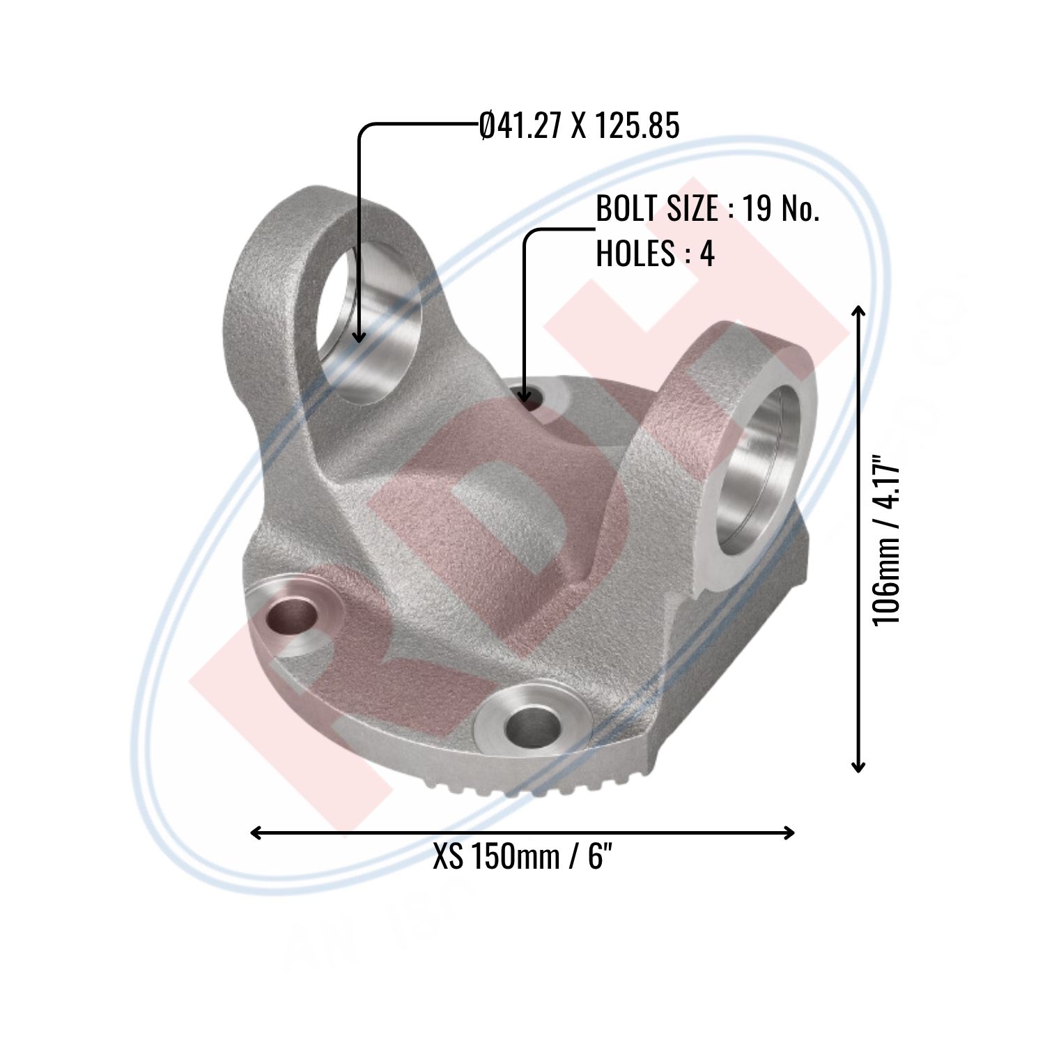 UJC-Ø41.27 X 125.85, PL-XS 150 mm, H-4, SM