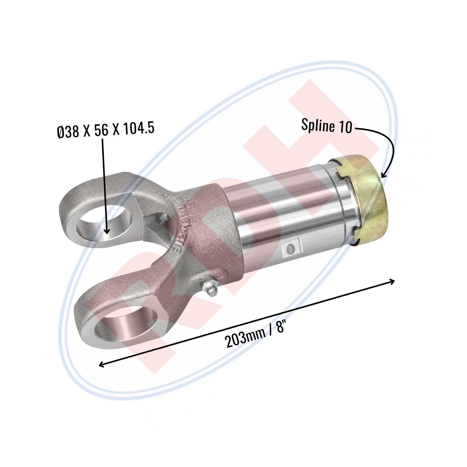 UJC-Ø38 X 56 X 104.5, SPL-10, TL-8"